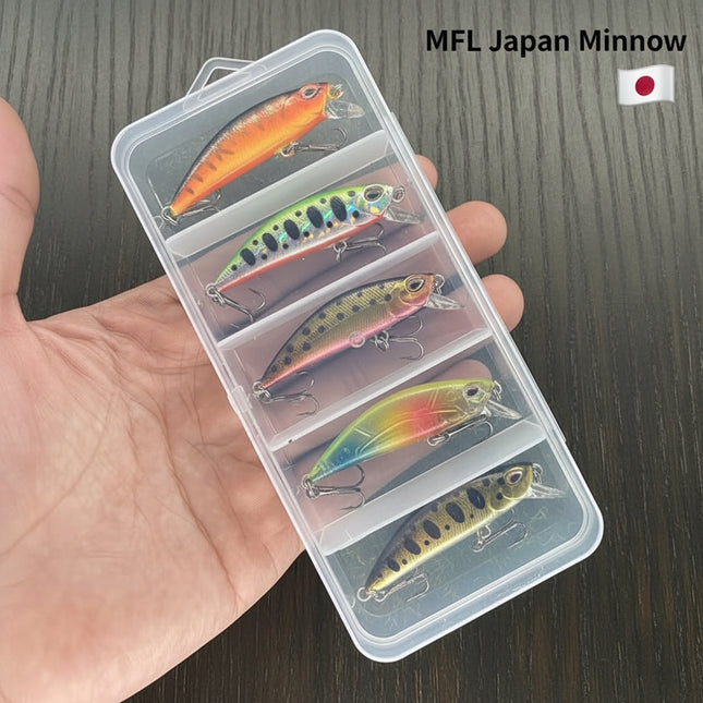 MFL Japan Minnow – 5 voblerių rinkinys + dėžutė dovanų