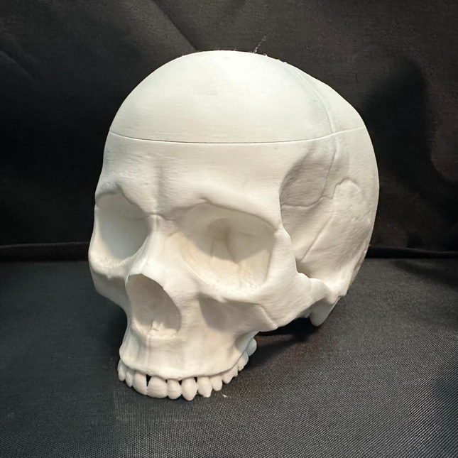 Gotikinė kaukolė Helovynui – dekoratyvinis indas daiktams