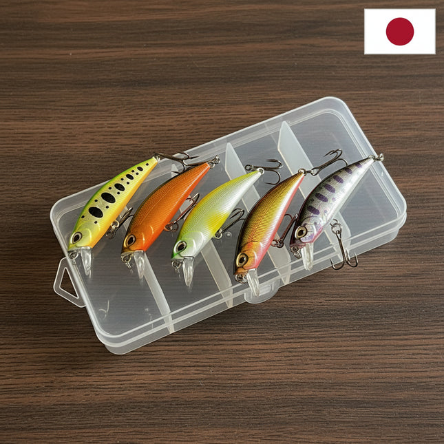 MFL Japan Minnow – 5 voblerių rinkinys + dėžutė dovanų