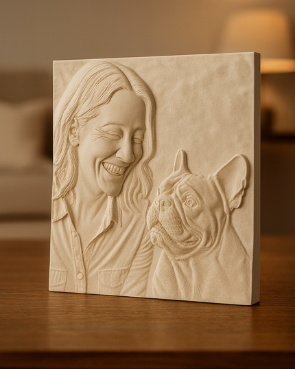 Personalizuotas 3D Reljefinis spausdintas vertikalus portretas iš nuotraukos – unikali dovana