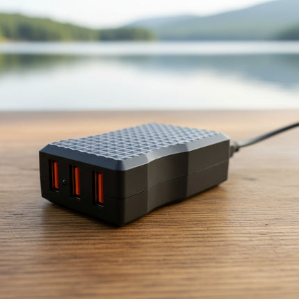 Universalus 12V-24V Akumuliatorinis Įkroviklis su 3 USB Jungtimis
