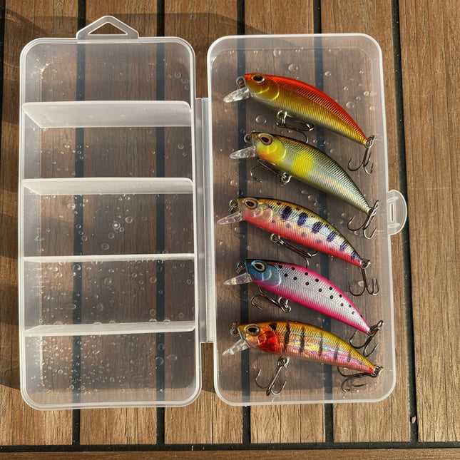MFL Japan Minnow – 5 voblerių rinkinys + dėžutė dovanų