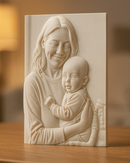 Personalizuotas 3D Reljefinis spausdintas vertikalus portretas iš nuotraukos – unikali dovana