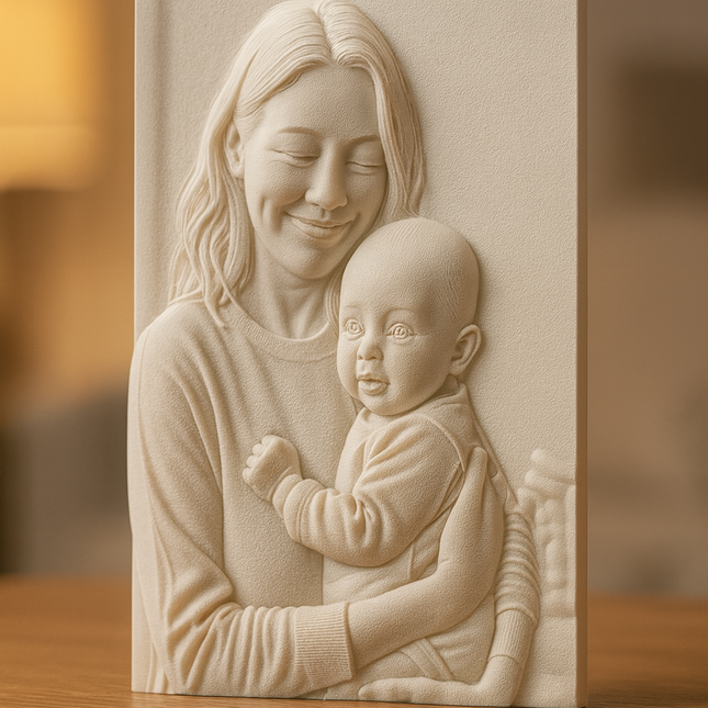 Personalizuotas 3D Reljefinis spausdintas vertikalus portretas iš nuotraukos – unikali dovana
