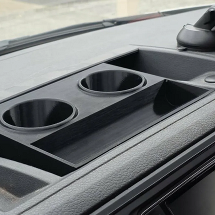 Volkswagen T6 / T6.1 Transporter prietaisų skydelio puodelių laikiklis ir dėtuvė