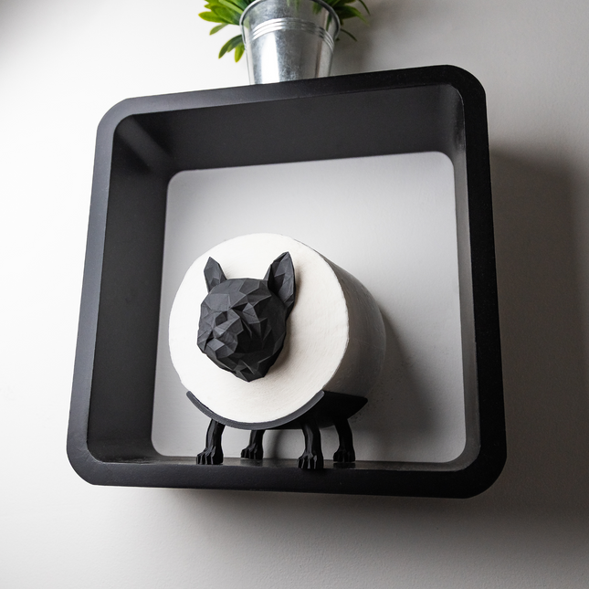 Prancūzų buldogas – tualetinio popieriaus laikiklis