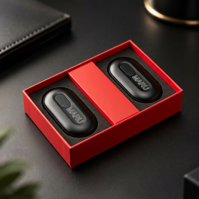 Magnetiniai Elektriniai Rankų Šildytuvai (2 vnt. rinkinys) su LED Ekranu | Įkraunami Dvigubu USB-C Laidu