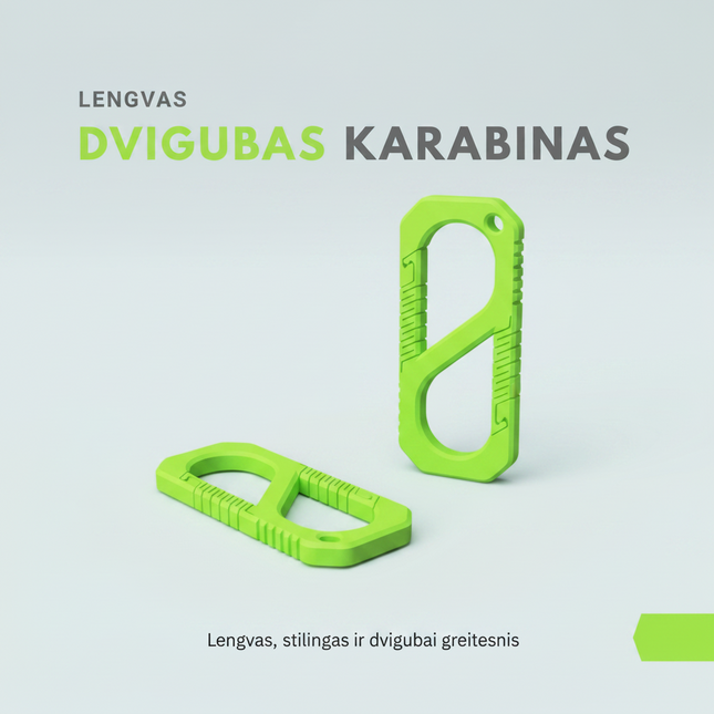 Lengvas dvigubas karabinas-laikiklis (18kg)