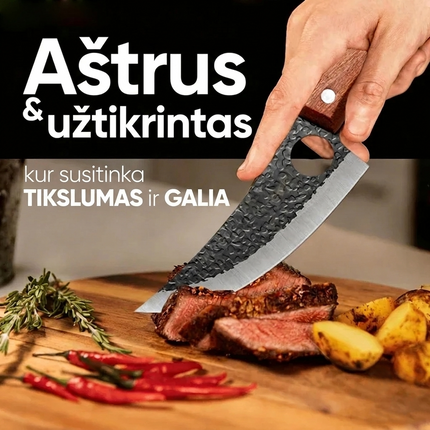 Rankų darbo profesionalus kalvystės peilis „Elite Forge“