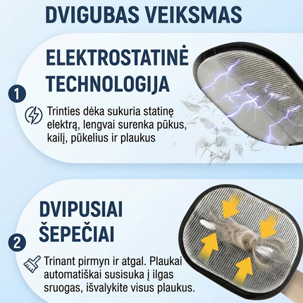 Daugkartinis gyvūnų plaukų ir pūkų surinkėjas (Pirštinė)