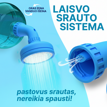 Nešiojamas dušo antgalis-adapteris plastikiniams buteliams