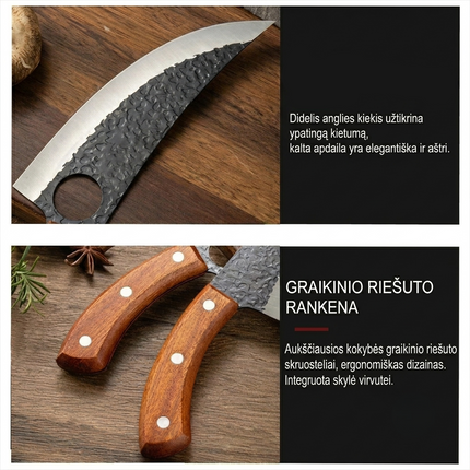 Rankų darbo profesionalus kalvystės peilis „Elite Forge“