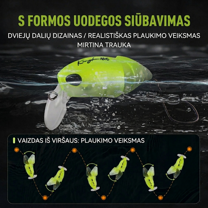 Kingdom Dviejų Dalių Mikro Vobleris (37mm, 2.3g) – Plaukiantis C02