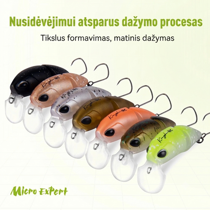Kingdom Dviejų Dalių Mikro Vobleris (37mm, 2.3g) – Plaukiantis C02