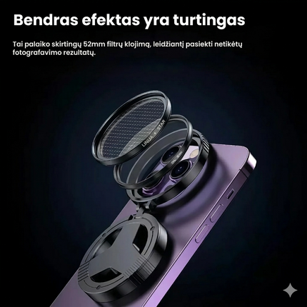 Universalus Magnetinis CPL Poliarizacinis Filtras Telefonui (52mm)
