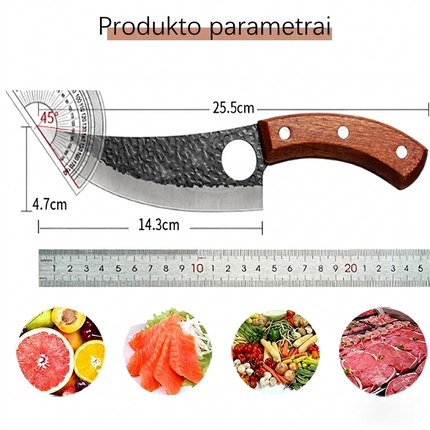 Rankų darbo profesionalus kalvystės peilis „Elite Forge“