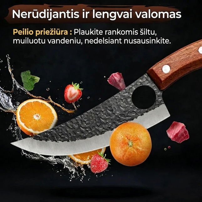 Rankų darbo profesionalus kalvystės peilis „Elite Forge“
