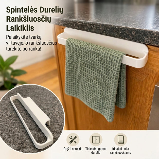 Pakabinamas rankšluosčių laikiklis spintelių durelėms