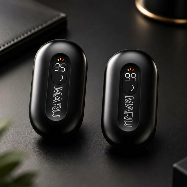 Magnetiniai Elektriniai Rankų Šildytuvai (2 vnt. rinkinys) su LED Ekranu | Įkraunami Dvigubu USB-C Laidu