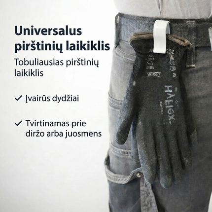 Kompaktiškas Darbo Pirštinių Laikiklis ( Ant diržo )
