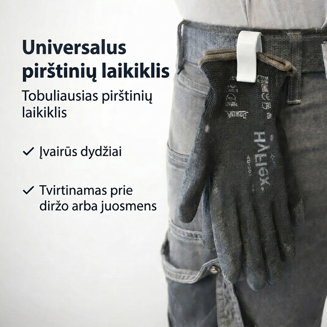 Kompaktiškas Darbo Pirštinių Laikiklis ( Ant diržo )