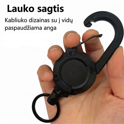 Karabinas su 60cm automatiniu plieniniu troseliu – Graibštams ir įrankiams