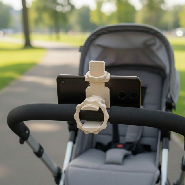 Universalus Telefono Laikiklis Dviračiui ir Vaikiškam Vežimėliui (360° Sukimas)