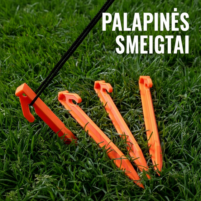5vnt. Palapinės kuoliukių – ypač lengvas ir stabilus