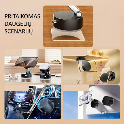Išmanusis Vakuuminis ir Magnetinis Telefono Laikiklis