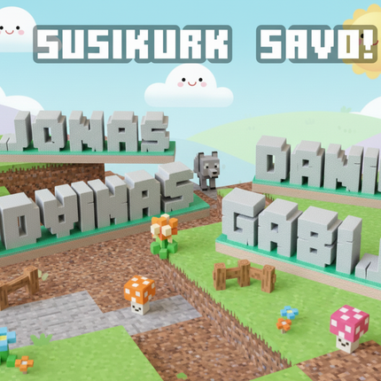 Individuali „Minecraft“ Vardo Lentelė – Tavo Vardo Blokelis