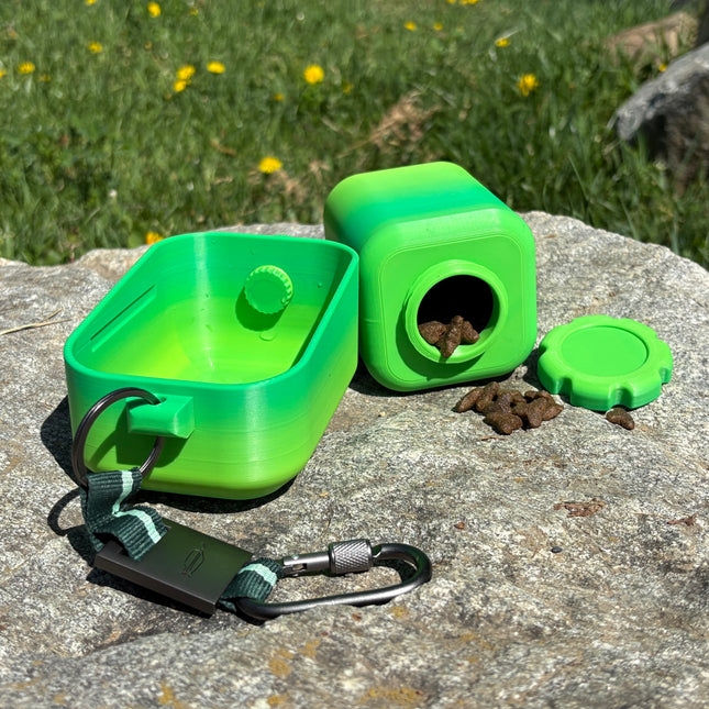 2-in-1 Nešiojamas Vandens ir Skanėstų Dubuo