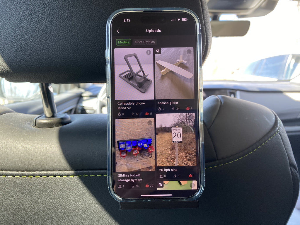 Automobilinis telefono laikiklis – montuojamas ant sėdynės atlošo