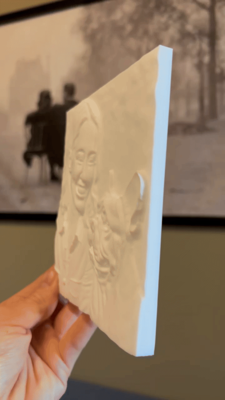 Personalizuotas 3D Reljefinis spausdintas horizontalus portretas iš nuotraukos – unikali dovana