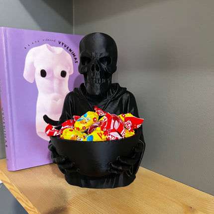 Helovyninis saldainių dubuo „Skeletas su dubeniu“