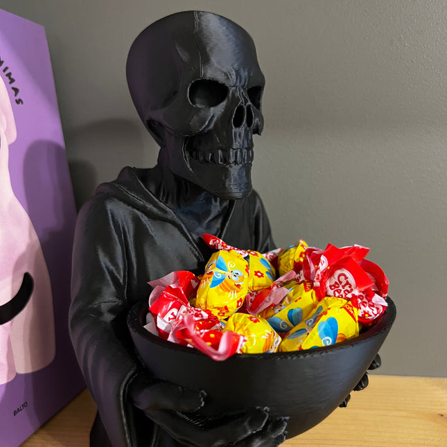 Helovyninis saldainių dubuo „Skeletas su dubeniu“