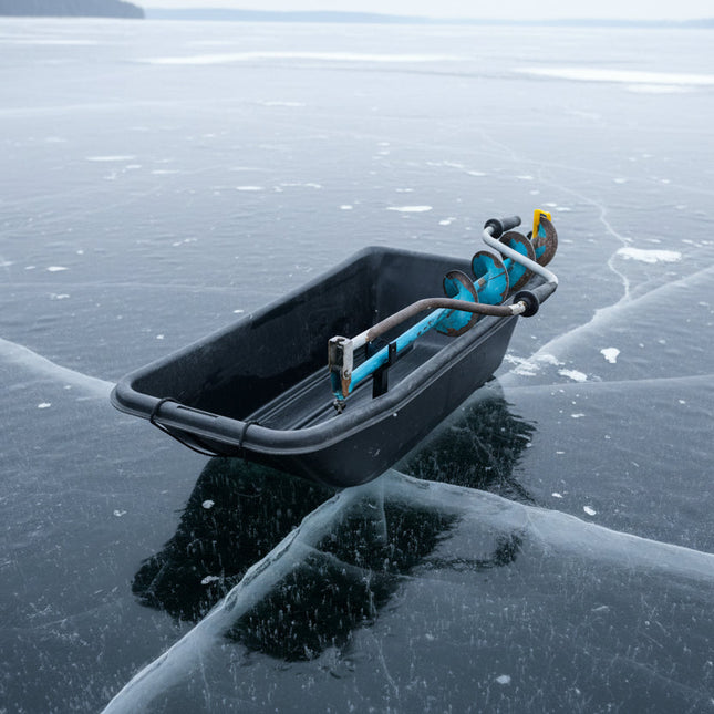 Universalūs ledo grąžto laikikliai žvejybinėms rogėms (2 vnt. komplektas)