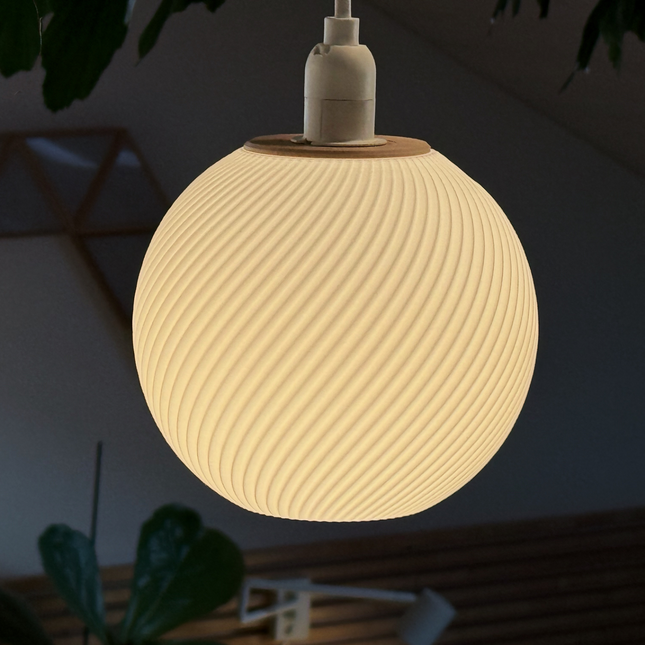 Pakabinamo Šviestuvo Gaubtas „Susukta Sfera“ – 15 cm (Twister)