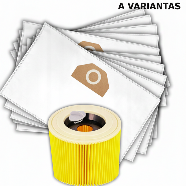 Filtrų ir maišelių rinkinys KARCHER siurbliams (10 maišelių + 1 filtras) WD 3 / WD 4 / WD 5 / WD 6 siurbliams