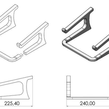 „AuraDesk“ – Elegantiškas Nešiojamojo Kompiuterio Atramos Rinkinys