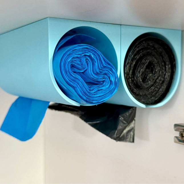 Funkcionalus šiukšlių maišelių laikiklis – kompaktiškas ir patogus