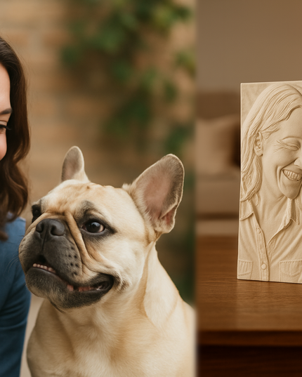 Personalizuotas 3D Reljefinis spausdintas vertikalus portretas iš nuotraukos – unikali dovana