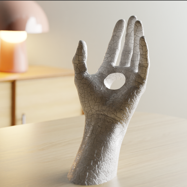 Dekoratyvinis vyno butelio laikiklis – rankos formos