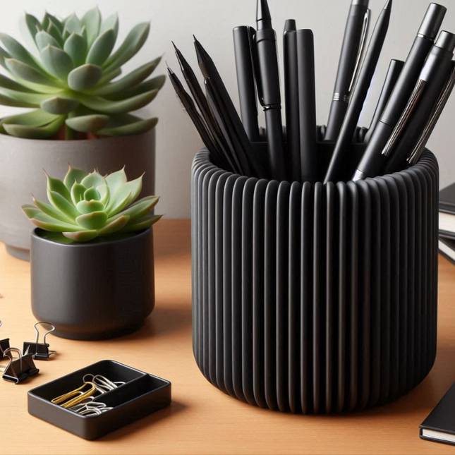 Modernus Dizainas – Briaunuotas Pieštukų Laikiklis