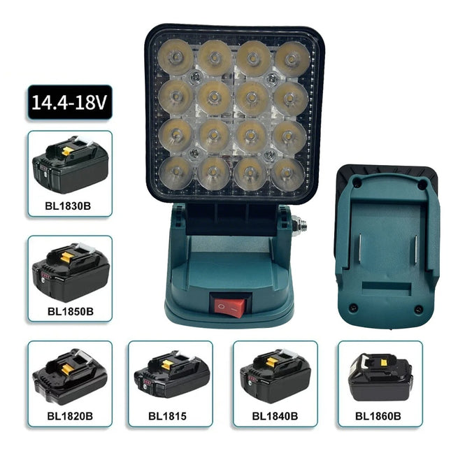 Galingas LED Darbinis Prožektorius (Suderinamas su Makita 18V)