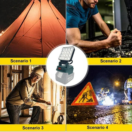 Galingas LED Darbinis Prožektorius (Suderinamas su Makita 18V)