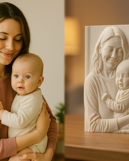 Personalizuotas 3D Reljefinis spausdintas vertikalus portretas iš nuotraukos – unikali dovana