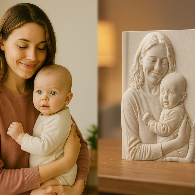 Personalizuotas 3D Reljefinis spausdintas vertikalus portretas iš nuotraukos – unikali dovana
