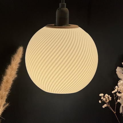 Pakabinamo Šviestuvo Gaubtas „Susukta Sfera“ – 15 cm (Twister)